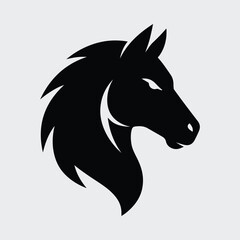 Silhouette horse head simple elegant logotype creative design Vector illustration