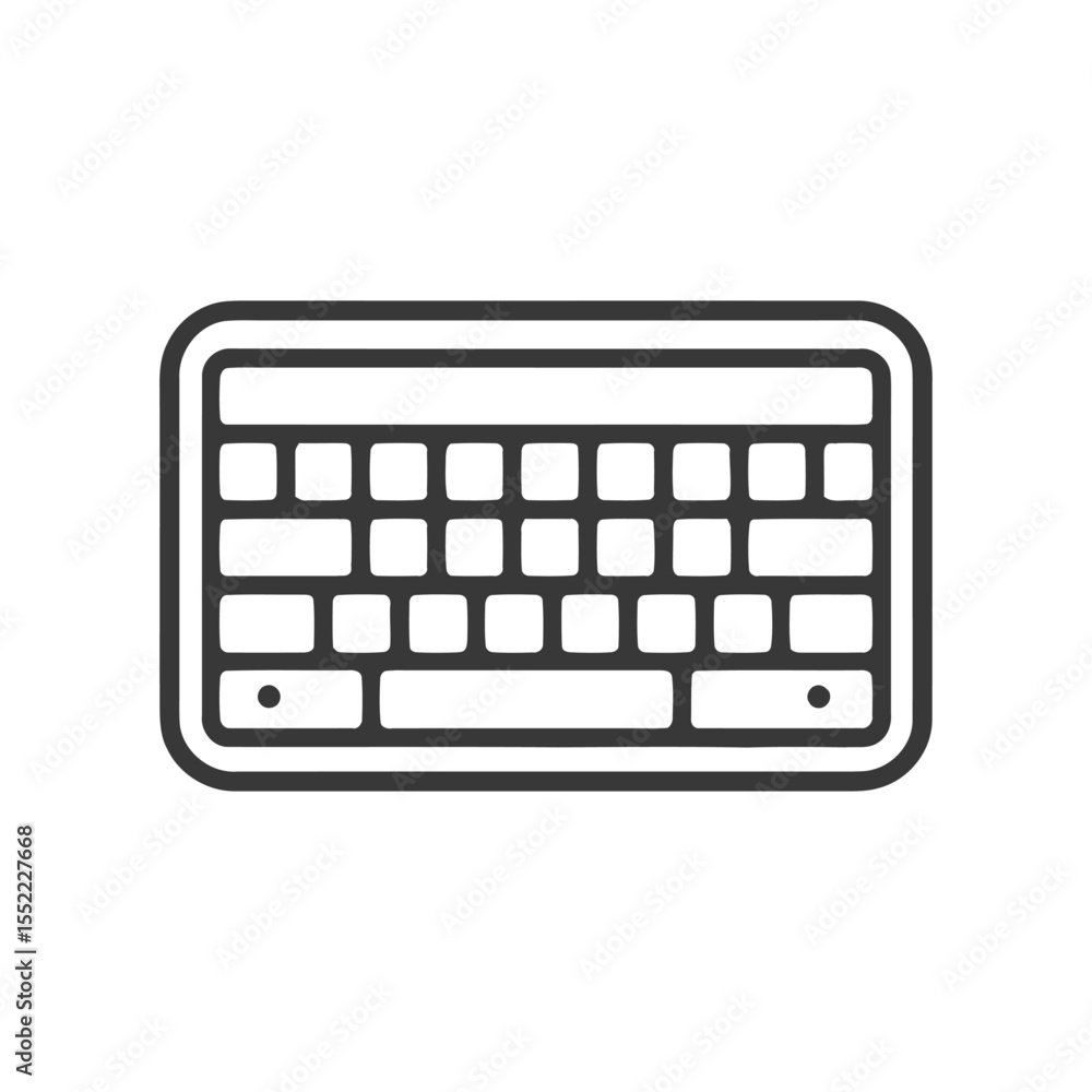 Poster minimalist keyboard icon: clean, modern design for interface elements