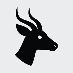 Silhouette Impala antelope head isolated profile vector illustration