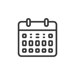 Minimalist Calendar Icon: Schedule, Date, and Time Management Symbol