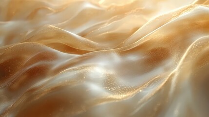 Background with Flowing Silky Fabric in Golden Cream Tones — Soft Luxury Texture for Minimalist and Beauty Design