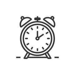 Classic Alarm Clock Icon: Time Management, Deadline Reminder, Minimalist Design
