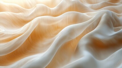 Background with Flowing Fabric Texture in Beige and White — Soft Natural Pattern for Minimal and Elegant Design