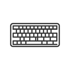 Minimalist Keyboard Icon: Clean Line Art for Technology Interface Design