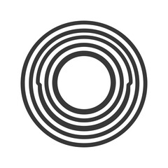 Concentric Circles: Minimalist Black and White Geometric Design with Rounded Lines