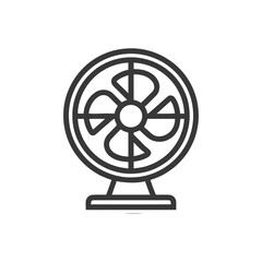 Obraz premium Minimalist Fan Icon: Clean Line Art for Cooling and Ventilation Concepts