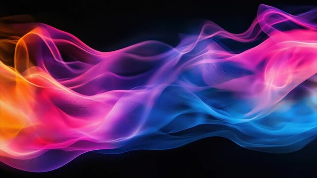 Abstract vibrant smoke waves