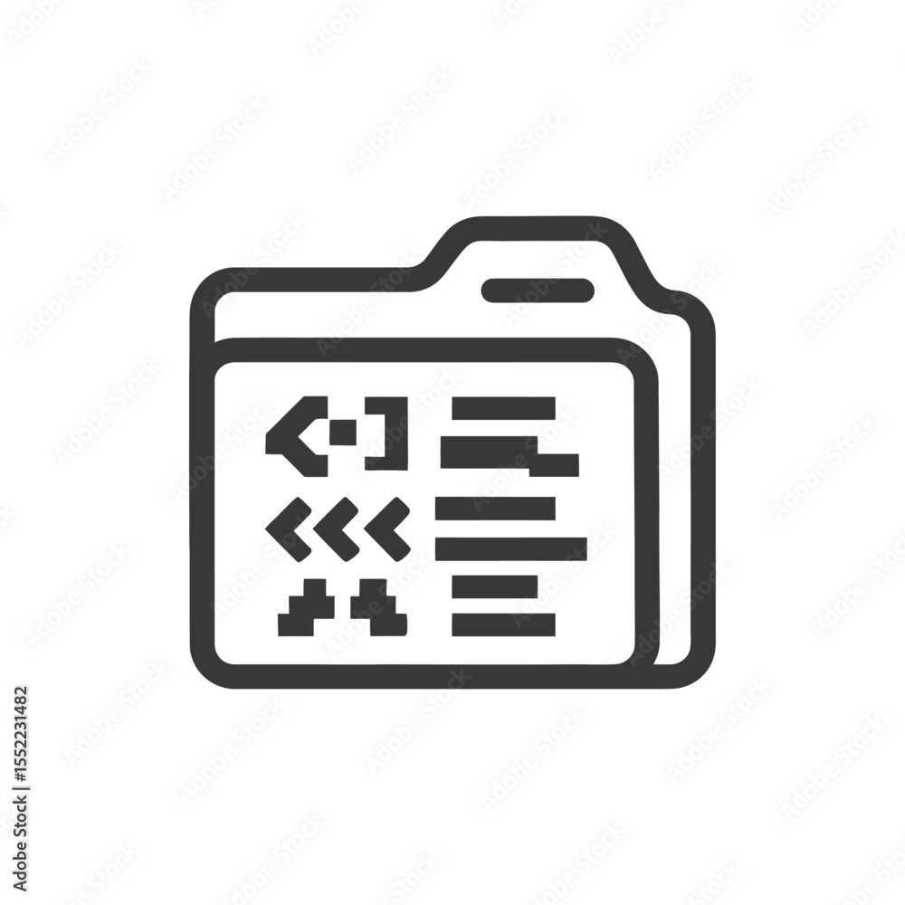 Fototapete minimalist code folder icon: clean design for software development projects