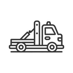 Naklejka premium Minimalist Tow Truck Icon: Bold Outline, Automotive Assistance Symbol