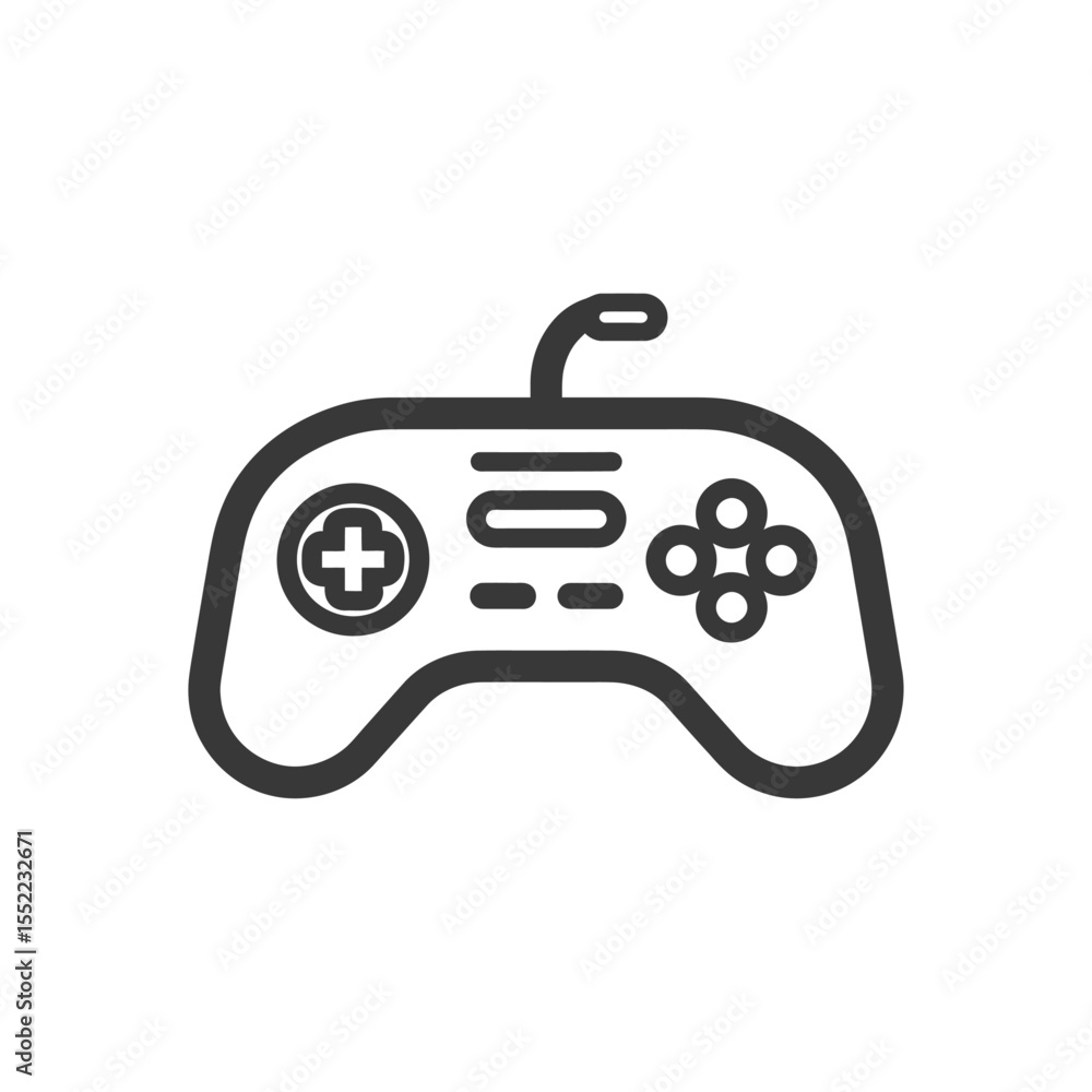 Poster retro game controller icon: simple, bold, and nostalgic design element