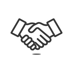 Bold Handshake Icon: Symbol of Agreement and Partnership in Black and White