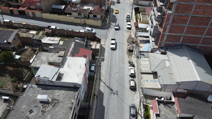 Aerial images of vehicles taken with a drone