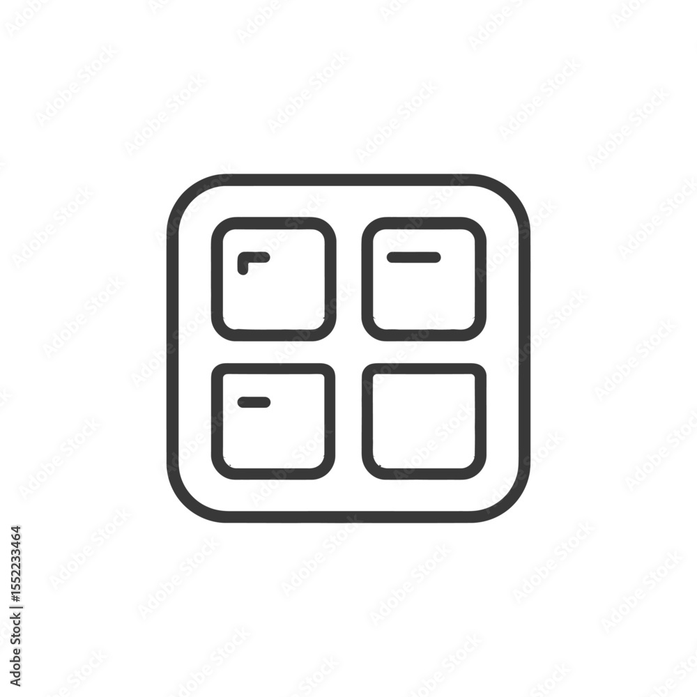 Poster minimalist ice cube tray icon with rounded square design