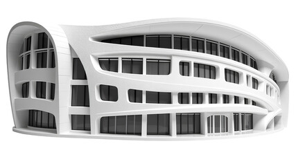 Photo of modern building design isolated on transparent background