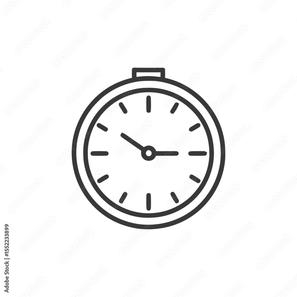 Poster minimalist stopwatch icon: precise timekeeping in simple design