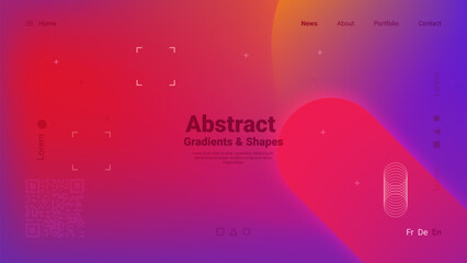 Colorful gradients blend seamlessly in this modern digital layout showcasing abstract shapes, perfect for a creative project or contemporary website design.