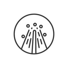 Fototapeta premium Minimalist Fountain Icon: Circular Design with Water Jets and Bubbles