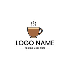 Vector art of coffee cup logo design isolated on white background