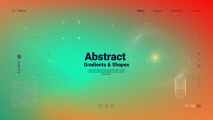 Colorful gradients blend seamlessly together in an abstract design, showcasing shapes and fluid lines that evoke a sense of creativity and modernity. This digital artwork suits various projects.
