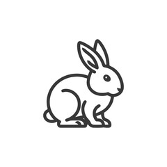 Fototapeta premium Minimalist Rabbit Line Art: Clean, Modern, Easter Icon Design