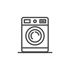 Minimalist Washing Machine Icon: Clean Laundry Symbol in Bold Outline