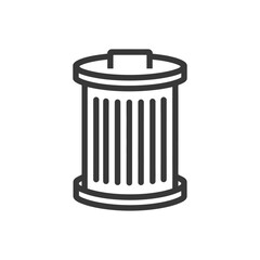 Minimalist Trash Can Icon: Clean Line Art for Waste Management
