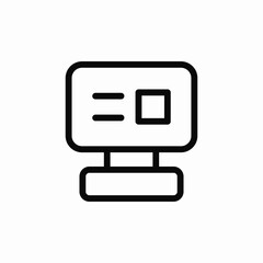 cash registry screen icon sign vector