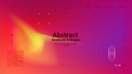 Vibrant hues blend seamlessly in an abstract composition showcasing gradients and shapes. The design reflects contemporary artistic trends with a focus on color and form.