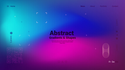 A colorful digital background featuring smooth gradients of blue and pink, with simple geometric shapes. This design emphasizes modern aesthetics and creativity.