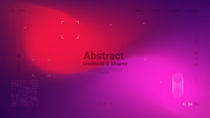Bright colors blend harmoniously in this abstract design showcasing gradients and shapes, creating an engaging visual experience. The layout includes various interactive elements.