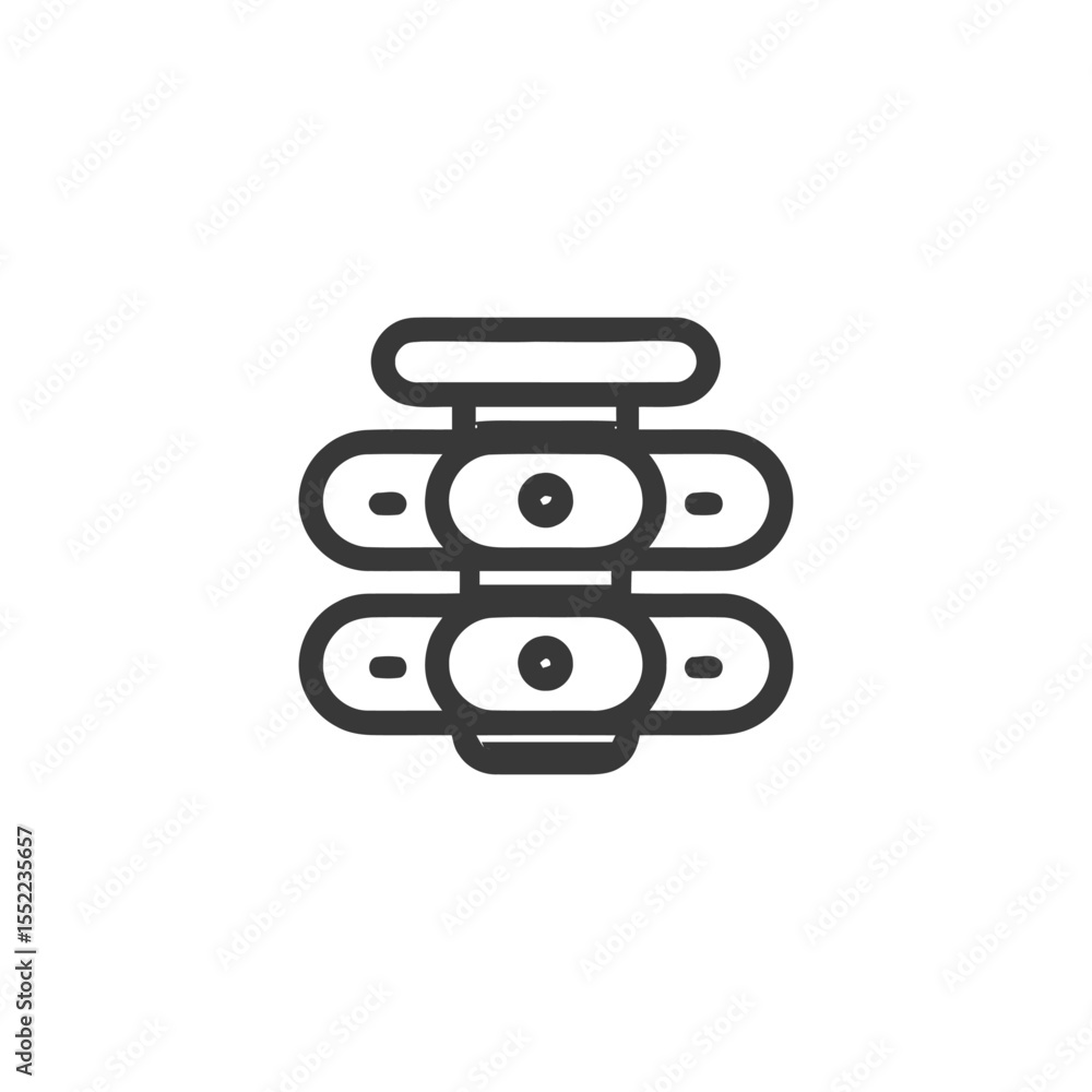 Poster minimalist server rack icon: data storage and network infrastructure symbol