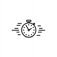 A clock is shown with the hands on the number 12 and the number 6. The clock is moving quickly