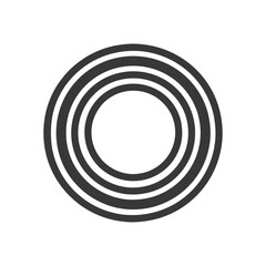 Concentric Circles: Minimalist Graphic Design with Bold Black Rings on White Background