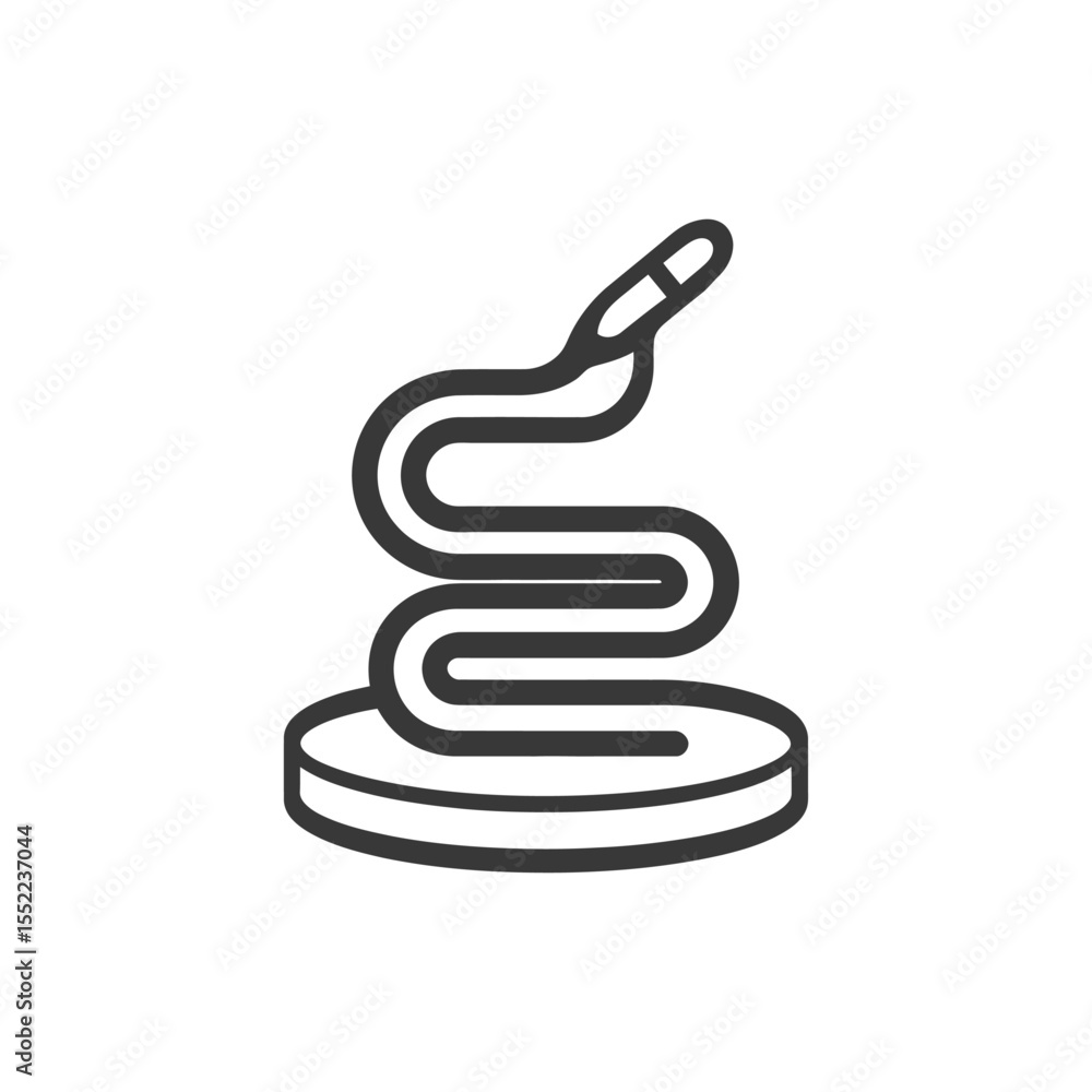Poster minimalist icon of a petri dish with streaking loop