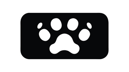 Elegant Black Vector Silhouette Paw Print Icon for Pet Care, Animal Design, and Wildlife Art Projects