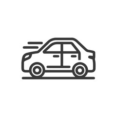Naklejka premium Sleek Car Icon: Modern Line Art Depicting Speed and Motion