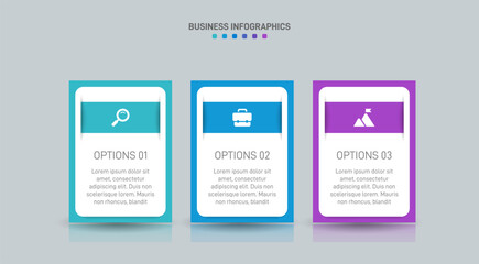 Horizontal progress bar featuring 3 arrow-shaped elements, symbolizing three six stages of business strategy and progression. Clean timeline infographic design template. Vector for presentation