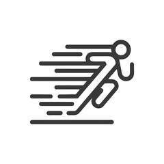 Fototapeta premium Dynamic Runner Icon: Minimalist Motion Graphic with Speed Lines and Bold Design