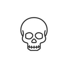 Fototapeta premium Minimalist Skull Icon: Simple Line Art on White Background
