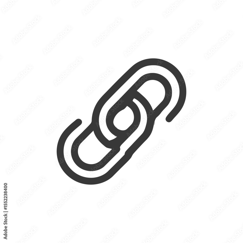 Poster minimalist chain link icon: interconnectedness and digital connection symbol