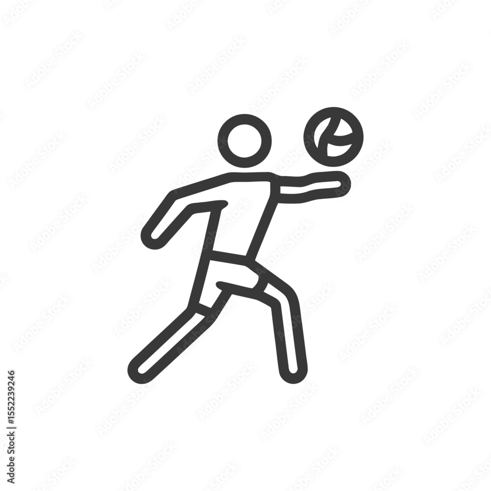 Poster minimalist volleyball player icon: serving with precision and dynamic movement