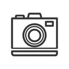Minimalist Camera Icon: Bold Outline, Modern Design, Photography Symbol