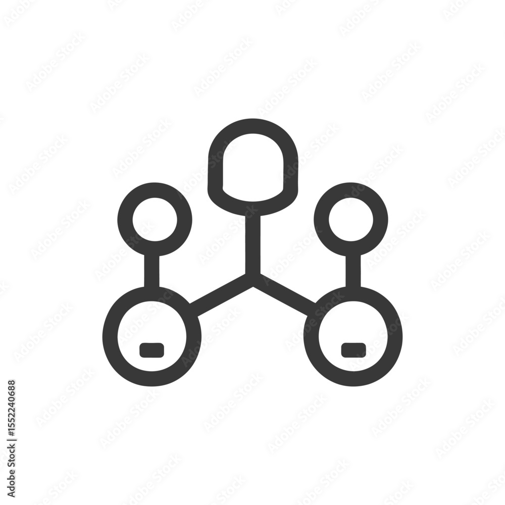 Poster network connection icon: minimalist design with three nodes