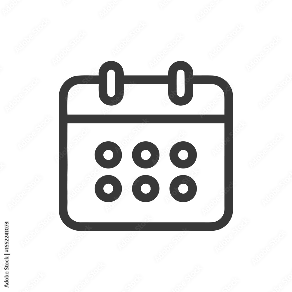 Poster minimalist calendar icon with rounded corners and simple design
