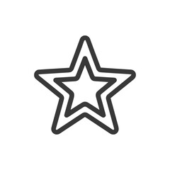 Obraz premium Double Star Outline Icon, Minimalist Design, Dark Gray on White Background