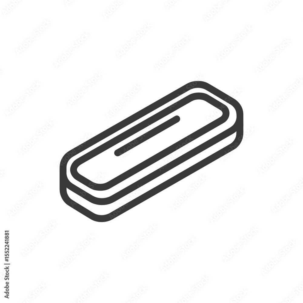 Poster minimalist rectangular icon with rounded edges and central line