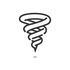 Minimalist Tornado Icon: Dynamic Weather Symbol in Bold Line Art