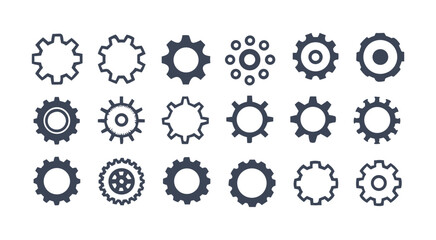 Dynamic Blue Gear Vector Icon Set for Industrial Design Projects on Adobe Stock Marketplace