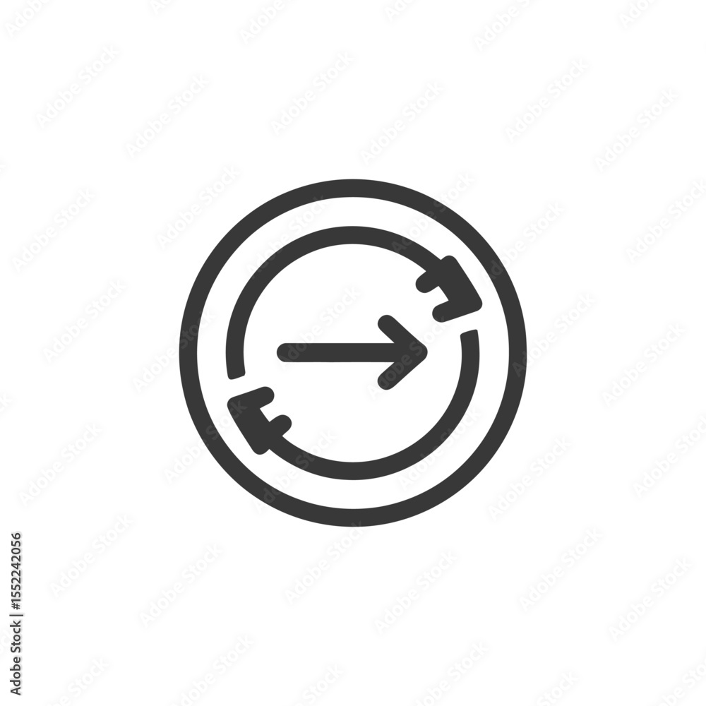 Poster circular arrow rotation: a simple graphic symbol for process and direction