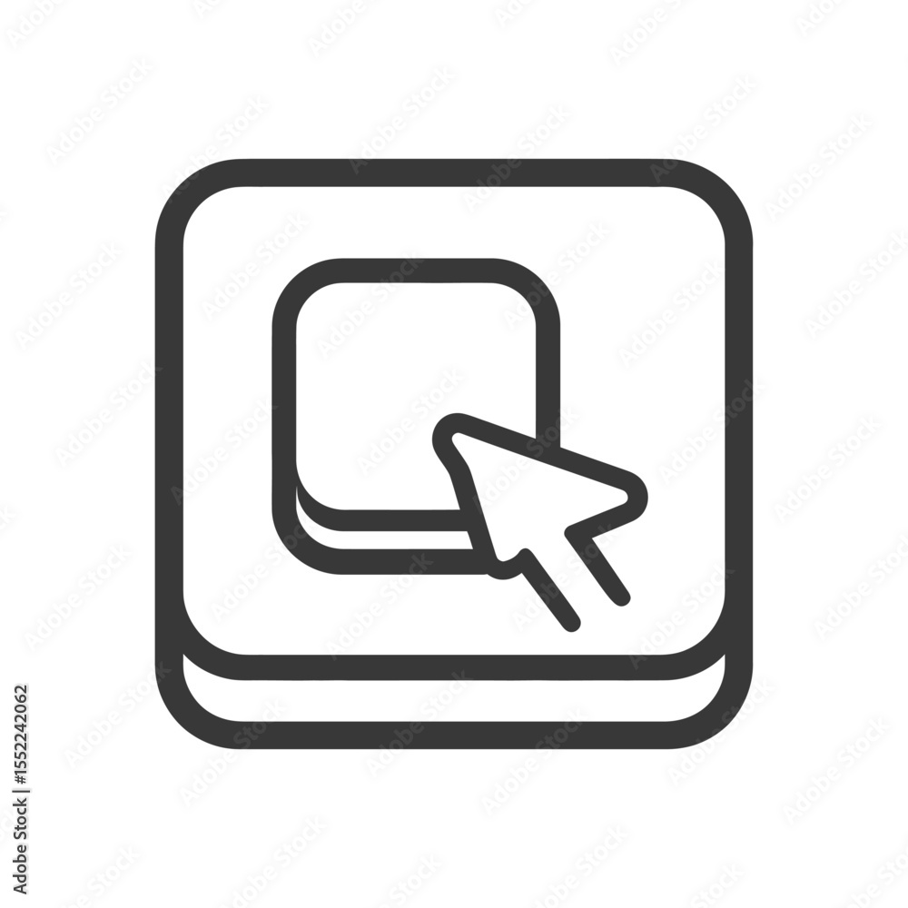 Poster drag and drop icon: simple, bold line art for interface design